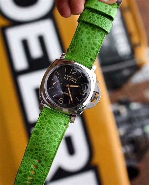 panerai green leather strap|aftermarket panerai straps.